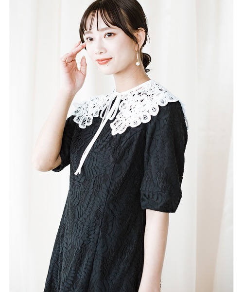 「haco!」 半袖ワンピース MEDIUM ブラック レディース_画像4