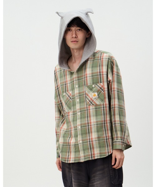 シャツ DEVIL'S HOODIE CHECK SHIRTS メンズ