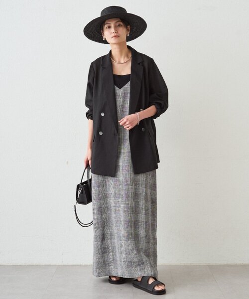 Loungedress（ラウンジドレス） ワンピース チェックリネンキャミ