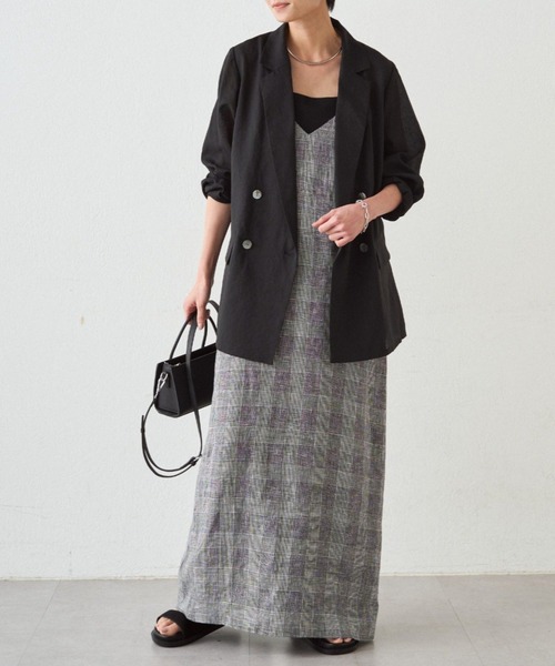 Loungedress（ラウンジドレス） ワンピース チェックリネンキャミ