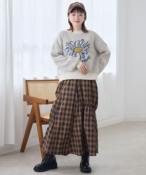 「RETRO GIRL」 長袖ニット FREE ダークグリーン レディース_画像3