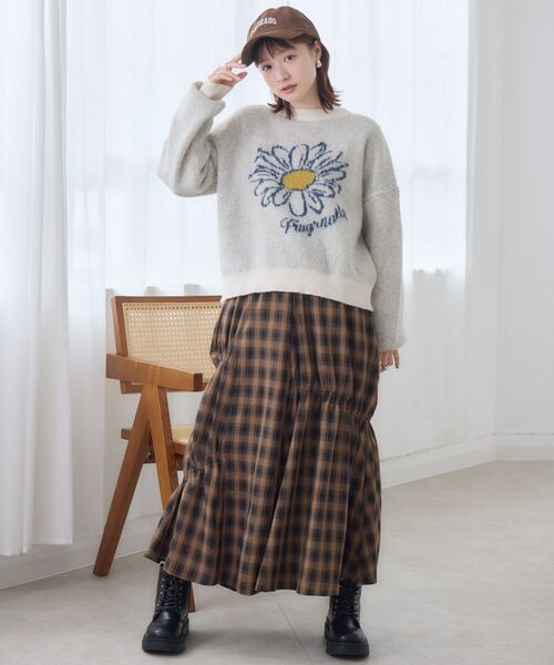 「RETRO GIRL」 長袖ニット FREE ダークグリーン レディース_画像4