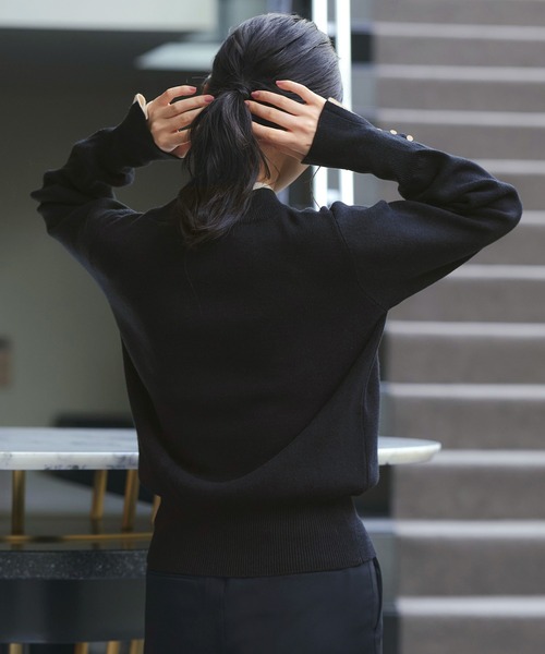 「RUIRUE BOUTIQUE」 長袖ニット M ブルー レディース_画像2
