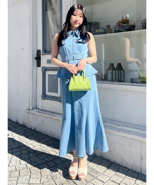 ワンピース ペプラムマーメイドステッチワンピースの画像