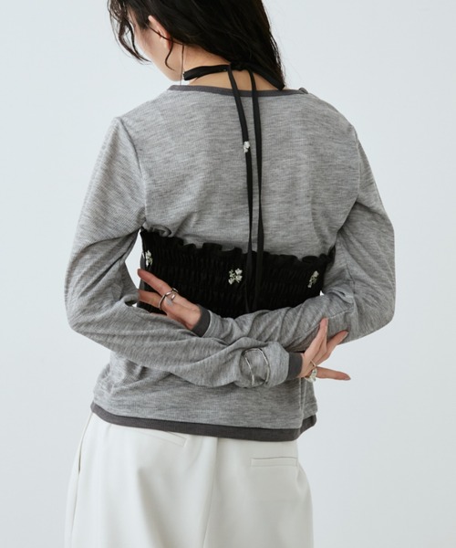 アンドマリー　トップス ANDMARY】Crochet frill knit tops