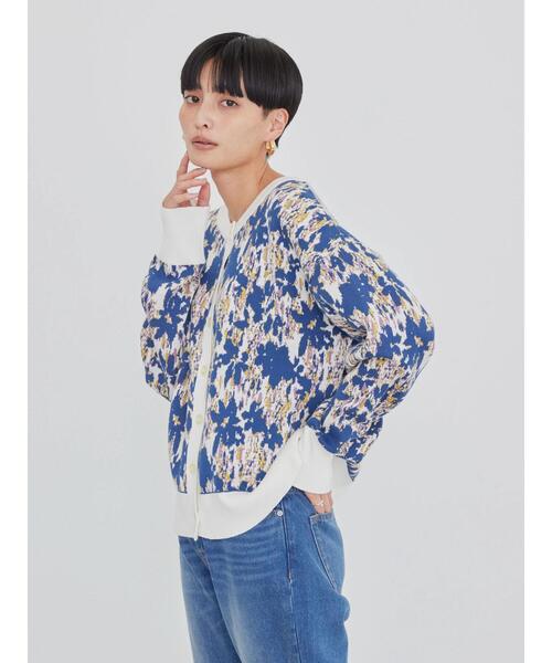 「AMERICAN HOLIC」 ニットカーディガン L アイボリー レディース_画像4