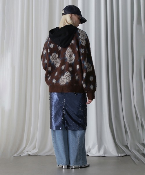 「ROSE BUD」 ニットカーディガン ONE SIZE ブラウン レディース_画像5