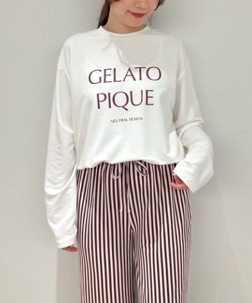 ジェラートピケ ハイネック長袖カットソープルオーバー ホワイトM ＊＊ gelato pique（ジェラートピケ） 長袖カットソー S-M オフホワイト