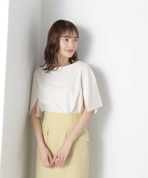 「NATURAL BEAUTY BASIC」 半袖カットソー FREE オフホワイト レディース_画像4