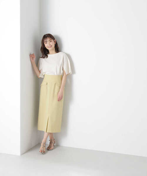 「NATURAL BEAUTY BASIC」 半袖カットソー FREE オフホワイト レディース_画像5