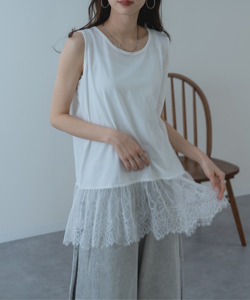 「ANNA LUNA」 ノースリーブトップス MEDIUM ブラック レディース_画像2