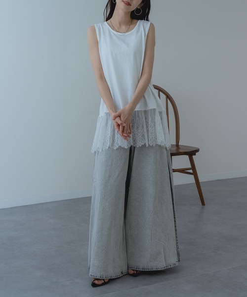 「ANNA LUNA」 ノースリーブトップス MEDIUM ブラック レディース_画像5