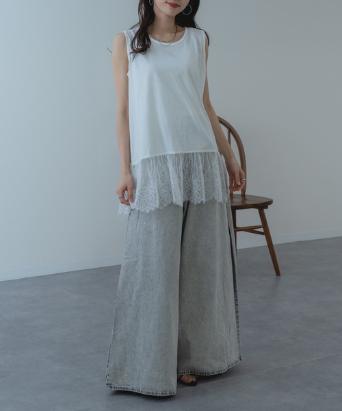 「ANNA LUNA」 ノースリーブトップス MEDIUM ブラック レディース_画像9