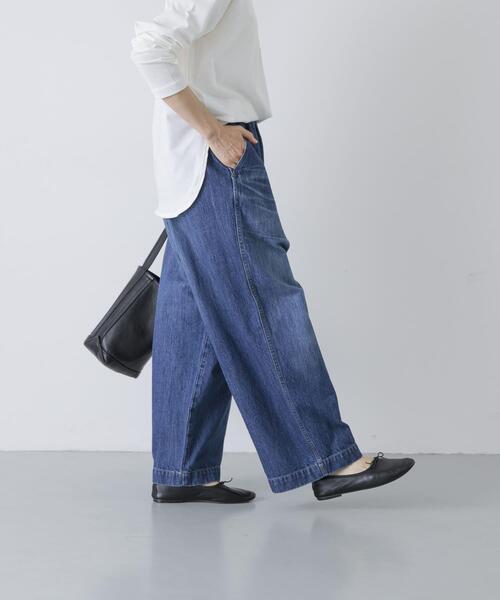 かぐれ ワイドパンツ ジーンズ デニム デニムパンツ エイジドデニム