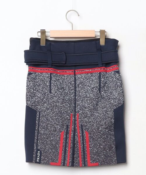 PRADA（プラダ） Speckle タイトスカート 36 ネイビー レディース
