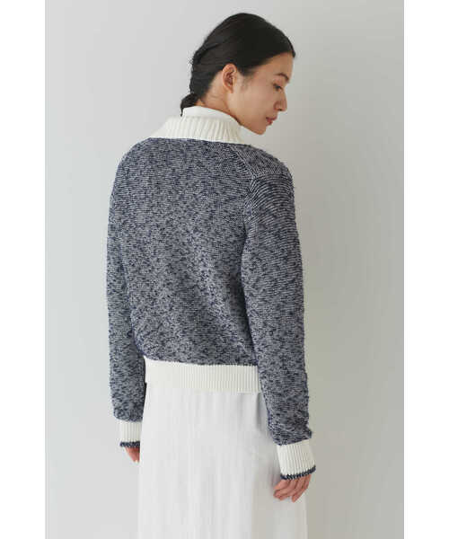 「human woman」 ニットカーディガン MEDIUM ネイビー レディース_画像4