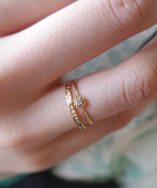 little emblem ダイヤモンドリング　7号 little emblem（リトルエンブレム） 指輪 リング ダイヤフラワーリング