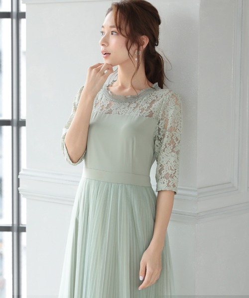 楽天カード分割 ドレス フラワーレースリボンドレス ロングスカート 結婚式ワンピース 同窓会 成人式 セレモニー大きいサイズ対応フォーマルパーティードレス 今月限定 特別大特価 Nicmosul Org