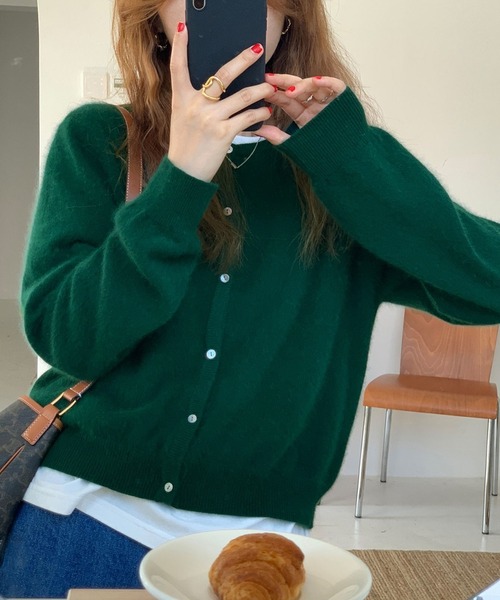【美品✨】ルネ　ルネベーシック　カーディガン　シースルー　リボン　34 美品✨】ルネ ルネベーシック カーディガン シースルー リボン