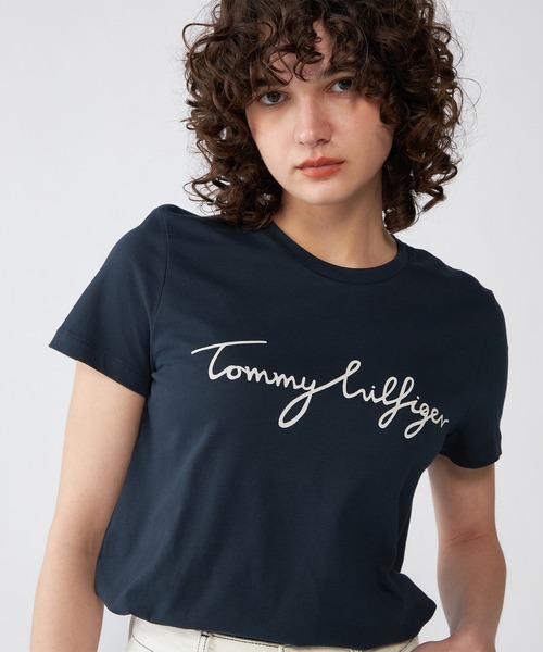 売れ筋商品|||トミーヒルフィガー Tシャツ レディース トップス SCRIPT LABEL TANK - Top - black TOMMY HILFIGER tシャツ ロゴクルーネックTシャツ レディース