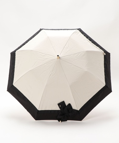 ランバンリボン付き折りたたみ晴雨兼用傘新品未使用品 LANVIN en Bleu 折りたたみ傘 遮光 晴雨兼用折りたたみ日傘 楽折