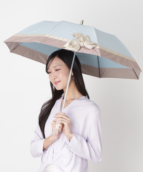 LANVIN en Bleu 折りたたみ傘 遮光 晴雨兼用折りたたみ日傘 楽折 切り
