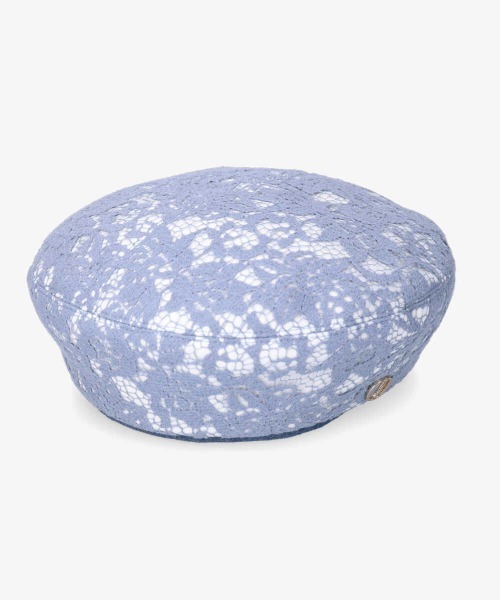 帽子 Chapeau d' O Flower Lace Denim Beret