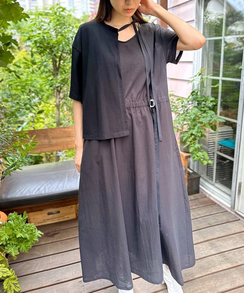 AVIE ワンピース ワッシャーTeeセットデザインワンピース AVIE ワンピース ワッシャーTeeセットデザインワンピース