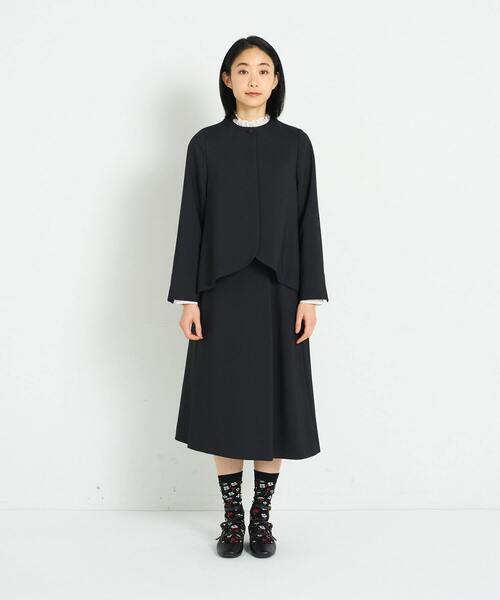 美品　ADIEU TRISTESSE ノーカラーブルゾン ADIEU TRISTESSE ジャケット ノーカラージャケット リーフカット