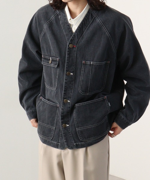 KRIFF MAYER ジャケット ノーカラージャケット Colorless denim