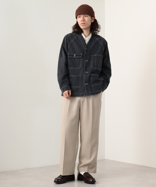 ☆Christian Lacroix Jeans☆変形カラーデニムジャケット白 KRIFF MAYER ジャケット ノーカラージャケット Colorless denim