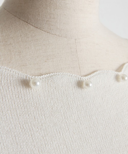 tocco closet ニット セーター パール付きスカラネック