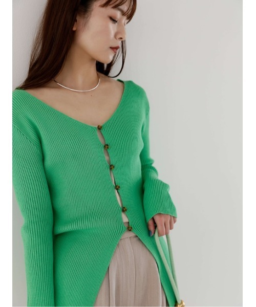 ニット セーター 2way long rib knit レディース