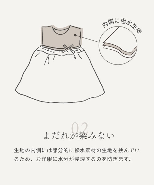 10mois（ディモワ） スタイ よだれかけ 「」星チュール着るスタイ