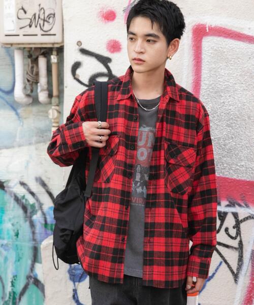 WEGO（ウィゴー） シャツ WEGO/「UNISEX」チェックネルシャツ メンズ