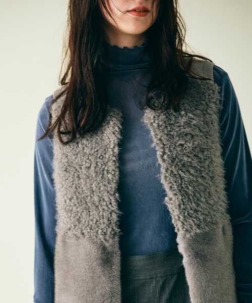 Audie a Muses（オーディア ミューズ） ベスト ジレ フェイクファー