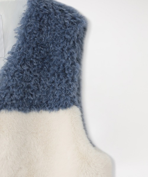 LOVELESS（ラブレス） ベスト ジレ ブロッキングファーコンビベスト