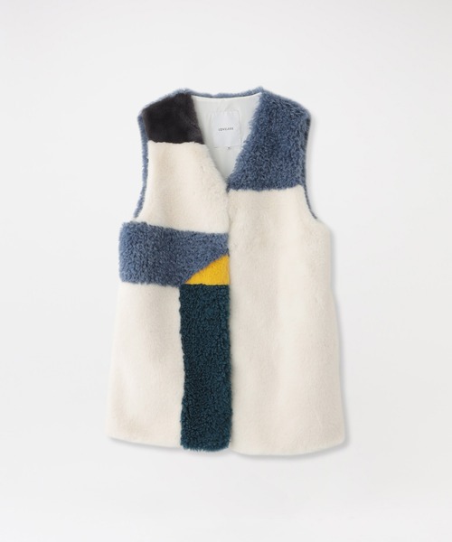 LOVELESS（ラブレス） ベスト ジレ ブロッキングファーコンビベスト