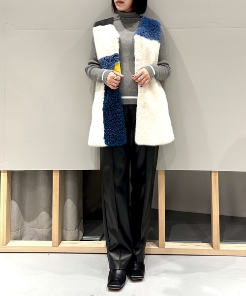 LOVELESS（ラブレス） ベスト ジレ ブロッキングファーコンビベスト