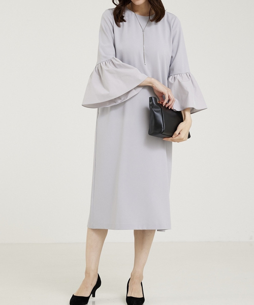 【Domani掲載 】abahouse mavie 袖フレアーワンピース abahouse mavie ワンピース 「WEB Domani掲載」「エニディ