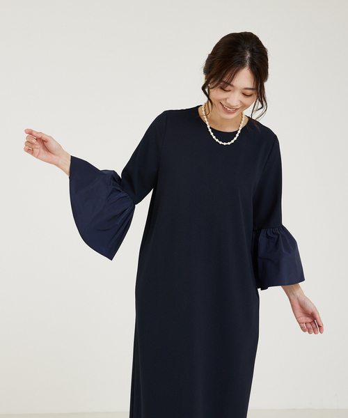 【Domani掲載 】abahouse mavie 袖フレアーワンピース abahouse mavie｜【WEB Domani掲載】【エニデイカセット】袖