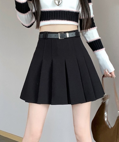 ✴︎ 難あり　プリーツプリーズ　ベルトループ付き　ストレート　ロングスカート ベルト付きプリーツロングスカート | ファッション通販サイト NUGU