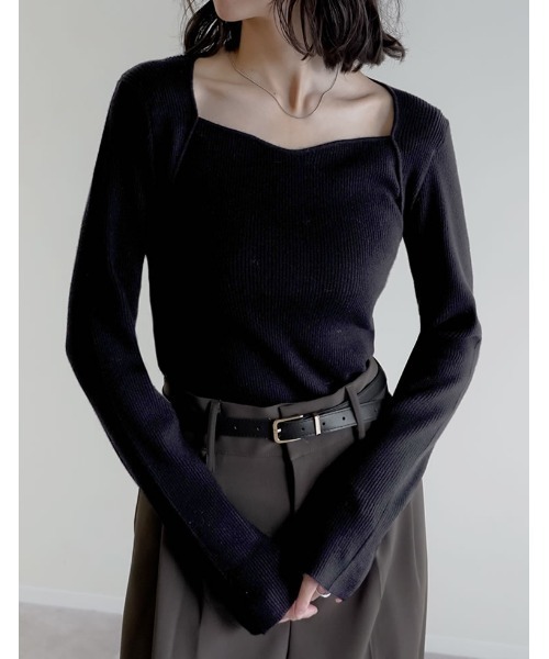 Re:EDIT（リエディ） ニット セーター ハートネックニットトップス