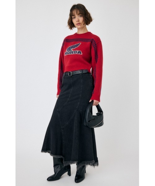 HONDA CROPPED ニットトップス ネイビー MOUSSY | HONDA CROPPED ニットトップス (ニット ) |SHEL'TTER