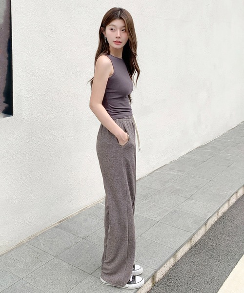 yori 裏起毛ストレッチピンタックパンツ 新品