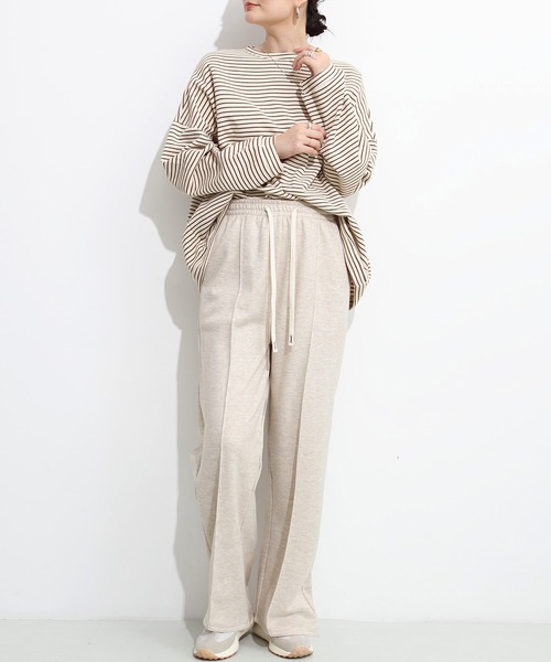 パンツ 「選べる2タイプ・丈感」ピンタックワイドパンツ レディース