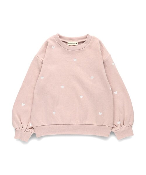 branshes（ブランシェス） トレーナー 「あったか」ハート刺繍裏起毛