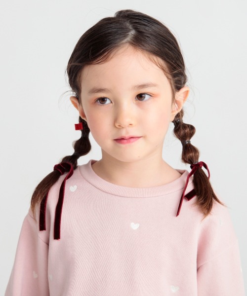 branshes トレーナー 「あったか」ハート刺繍裏起毛トレーナー