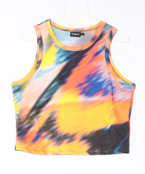 tシャツ TSBUTTERFLYLACROIX サンセットブラー クロップドタンク レディース Desigual tシャツ TSBUTTERFLYLACROIX サンセットブラー