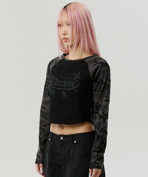 tシャツ A'GEM/9 × .kom 「ROMANTIC CROWN/ロマンティック クラウン」ARCHIVE RAGLAN L/S /アーカイブラ ROMANTIC CROWN tシャツ A'GEM/9 × .kom 「ROMANTIC CROWN